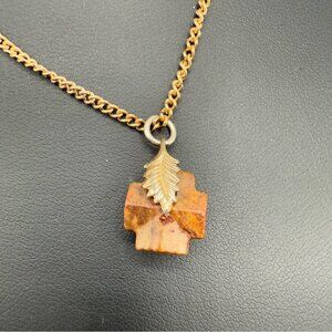Dainty Wooden Cross Pendant Necklace